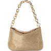 Olga Berg Skylar Ball Mesh Shoulder Bag In Gold