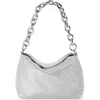 Olga Berg Skylar Ball Mesh Shoulder Bag In Silver