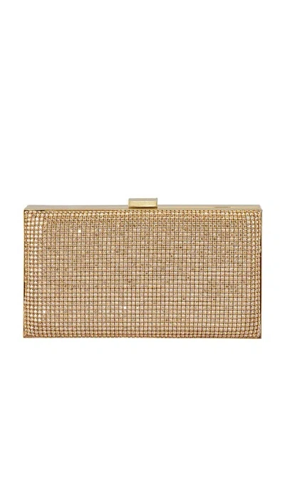 Olga Berg Stef Crystal Box Clutch In Gold