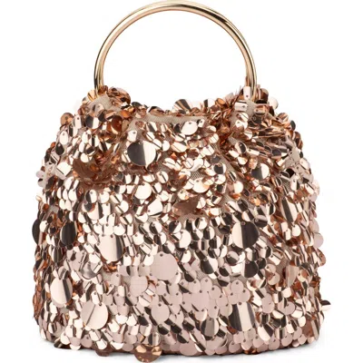 Olga Berg Vera Sequin Top Handle Bag In Gold