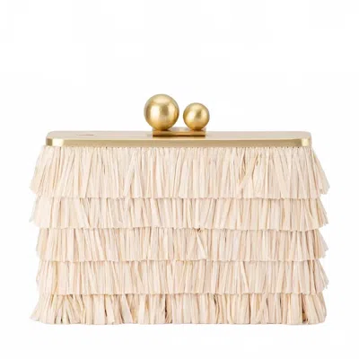Olga Berg Women's Carlita Fringe Clutch In Natural In White