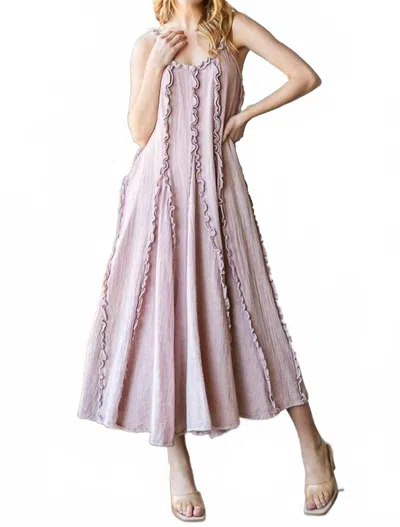 Oli & Hali Camille Washed Ruffle Seam Detail Maxi Dress In Pink