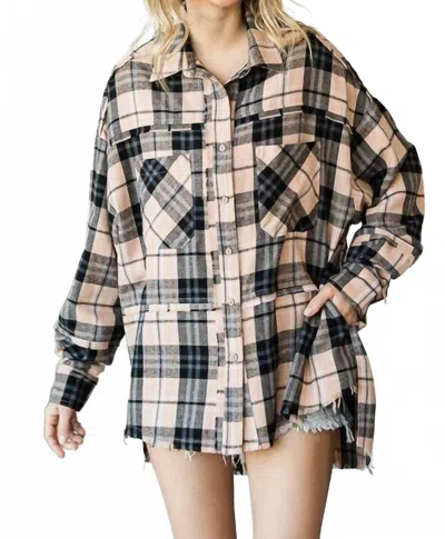 Oli & Hali Carson Mineral Washed Flannel Button Down Shirt In Multi