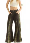 Oli & Hali Cords Flare Leg Jeans In Black In Green