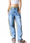 Oli & Hali Love Me More Banded Jeans In Blue In Blue