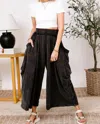 Oli & Hali Mineral Washed Jetty Harem Pants In Black In Black