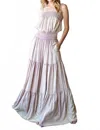 Oli & Hali Mineral Washed Ruffled Wide Fit Jumpsuit In Pink In Pink