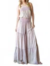 Oli & Hali Mineral Washed Ruffled Wide Fit Jumpsuit In Pink In Pink