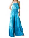 Oli & Hali Flourished Beauty Mineral Washed Ruffled Jumpsuit In Turquoise In Blue