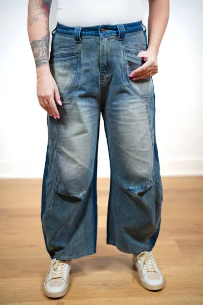 Oli & Hali More Than You Two Tone Washed Jeans In Denim