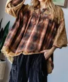 Oli & Hali Mountain Babe Plaid Shirt In Brown Multi