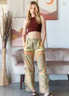 Oli & Hali Patchwork Star Pants In Sage In Multi
