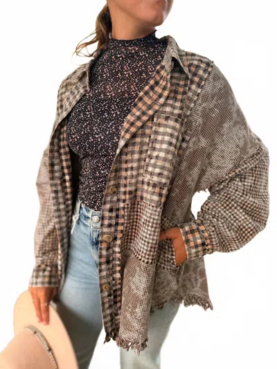 Oli & Hali Plaid Button Shirt In Washed In Multi