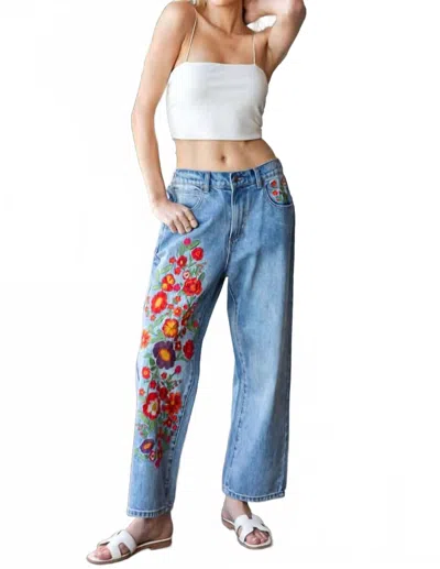 Oli & Hali Relaxed Fit Straight Leg Denim Jeans In Med Wash In Multi