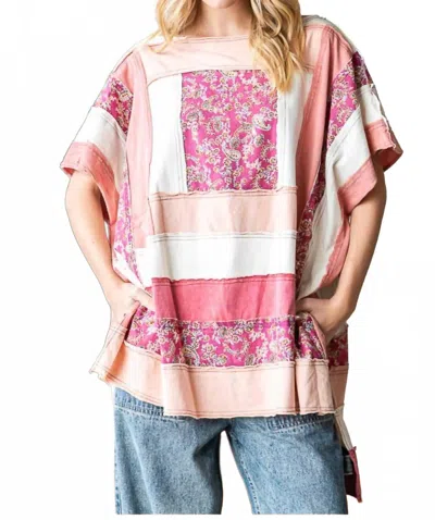 Oli & Hali Square Block Tee Top In Multi