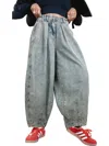 Oli & Hali Washed Barrel Pants In Denim In Multi