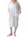 Oli & Hali Women's Patch Lace Button Up Long Shacket Top In Beige In White