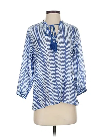 Pre-owned Oliphant 3/4 Sleeve Blouse In Blue