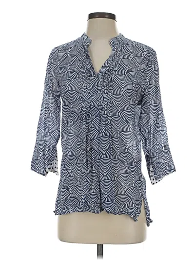 Pre-owned Oliphant 3/4 Sleeve Blouse In Blue