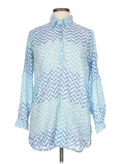 Pre-owned Oliphant 3/4 Sleeve Blouse In Blue