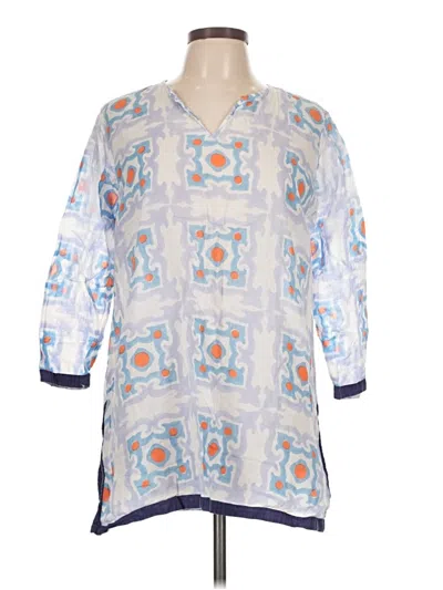 Pre-owned Oliphant 3/4 Sleeve Blouse In Blue