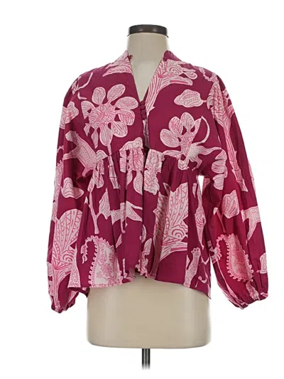 Pre-owned Oliphant 3/4 Sleeve Blouse In Pink