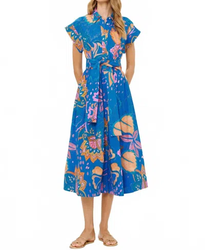 Oliphant Belted Shirt Dress In Blue