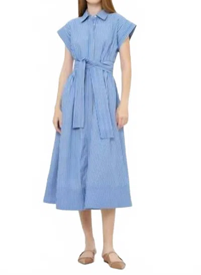 Oliphant Belted Shirt Dress In Devon Blue