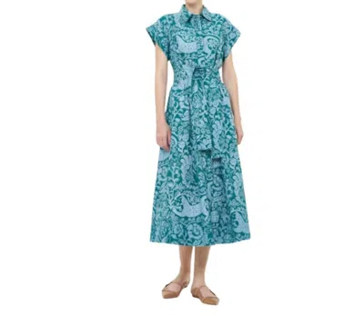 Oliphant Belted Shirt Dress In Green Singita In Multi