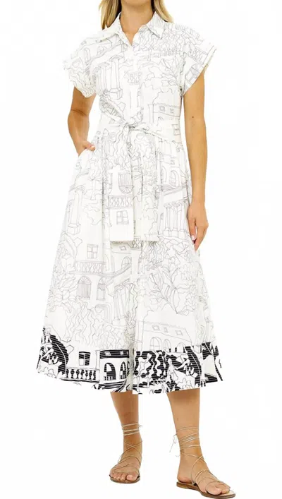 Oliphant Belted Shirt Dress In Roma White