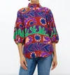 Oliphant Button Neck Blouse In Canyon Purple In Multi