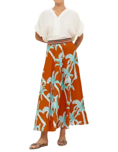 Oliphant Cartagena Swing Skirt In Brown