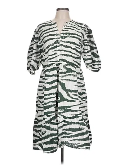 Pre-owned Oliphant Casual Dress In Green/white