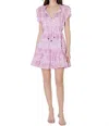 Oliphant Cinched Flirty Short Dress In Malta Pink In Multi