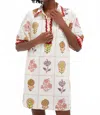 Oliphant Collared Shirt Mini Dress In Taormina Cream In Multi