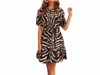 Oliphant Crew Short Zebra Dress In Black In Black