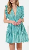 Oliphant Cross Back Mini Dress In Playa Green In Multi