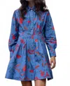 Oliphant Elizabeth Dress In Bartram Blue In Blue