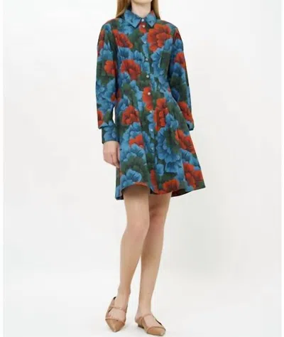 Oliphant Elizabeth Dress In Madrid Blue In Multi