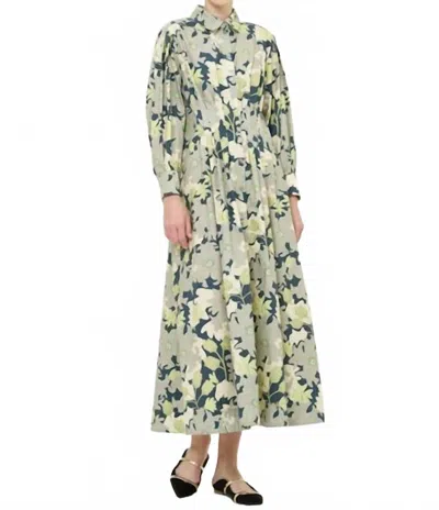 Oliphant Elizabeth Maxi Dress In Suzani Charcoal In Multi