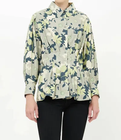 Oliphant Elizabeth Top In Suzani Charcoal In Green