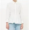 Oliphant Elizabeth Soft Peplum Silhouette Top In Cloud In White