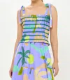 Oliphant Ella Top In Paradiso Blue In Multi