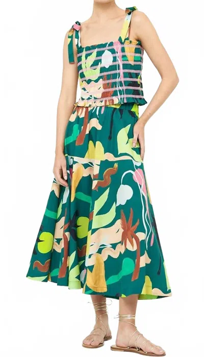 Oliphant Ella Top In Paradiso Green In Multi