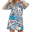 Oliphant Embroidered Button Mini Dress In Roma Blue In Neutral