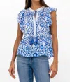 Oliphant Flirty Tie Top In Jakarta Peri In Blue
