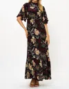 Oliphant Flirty Mock Neck Dress In Turin Wine In Multi