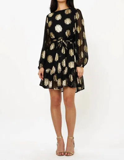 Oliphant Flirty Short Dress In Peony Black In Multi