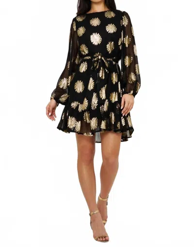 Oliphant Flirty Short Dress In Peony Black In Multi