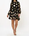 Oliphant Flirty Short Floral Dress In Peony Black In Multi